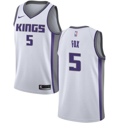 Nike Sacramento Kings #5 De'Aaron Fox White Youth NBA Swingman Association Edition Jersey